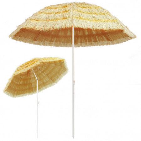 Umbrelă de plajă, natural, 240 cm, stil hawaiian - Img 1