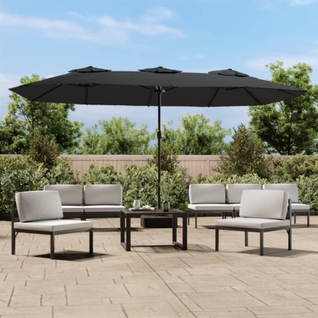 Umbrelă de soare cu două capete, antracit, 449x245 cm