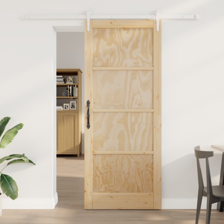 Ușă glisantă cu set de hardware 86x211 cm din lemn masiv de pin, Ușă interioară 'ORKDAL'86x211x4 cm din lemn masiv de pin