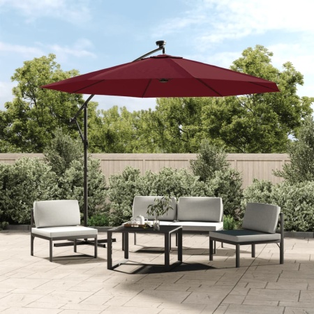 vida XL Pânză de schimb umbrelă de soare consolă, roșu bordo, 350 cm