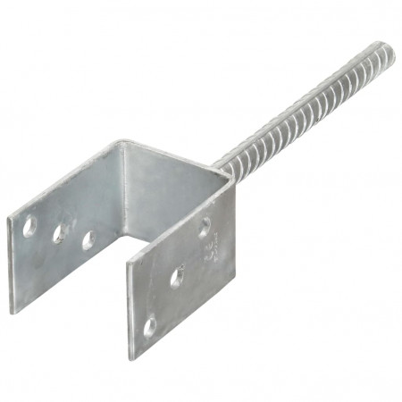 Ancore de gard, 6 buc., argintiu, 7x6x30 cm, oțel galvanizat - Img 1