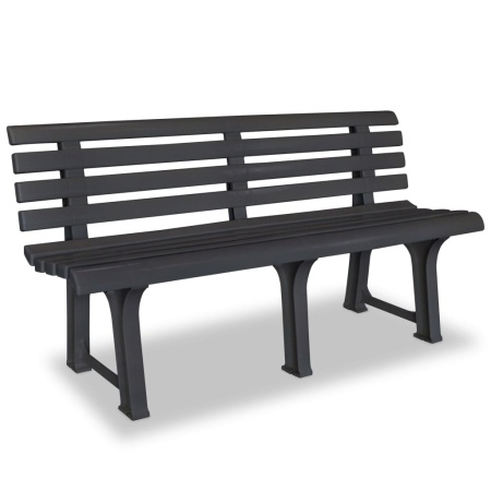 Bancă de grădină, antracit, 145,5 cm, plastic