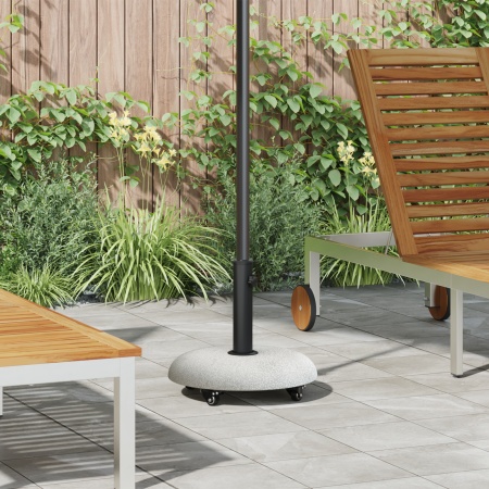 Bază de Parasol cu Roți pentru Stâlpi de 37/42/52/58mm Gri Deschis Beton