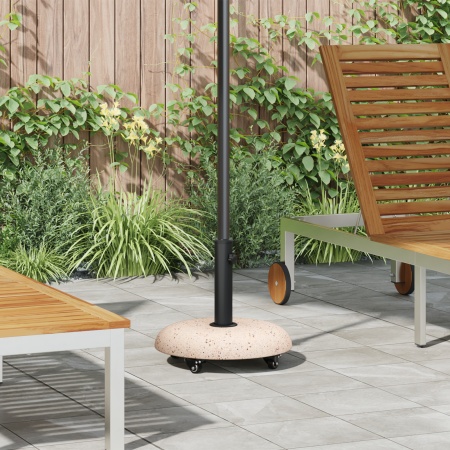 Bază de Parasol cu Roți pentru Stâlpi de 37/42/52/58mm Piatra Galbenă