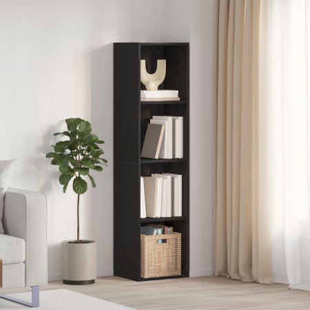 Bibliotecă/Dulap TV, stejar negru, 36x30x143 cm