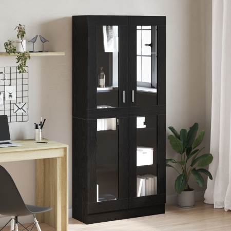 Biblioteci, 2 buc. stejar negru 82,5x30,5x185 cm lemn prelucrat