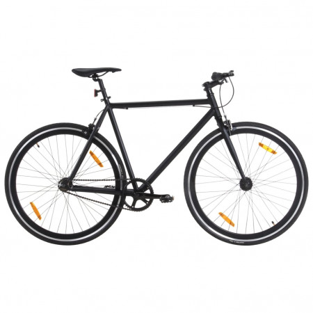 Bicicletă cu angrenaj fix, negru, 700c, 59 cm - Img 1