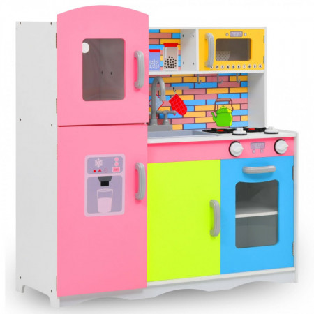 Bucătărie de jucărie pentru copii, multicolor, 80x30x85 cm, MDF - Img 1