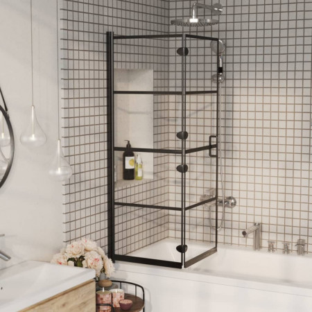 Cabină de duș pliabilă, negru, 100x140 cm, ESG - Img 1