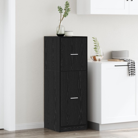 Cabinet de farmacist Negru Stejar 40x41x118 cm Lemn îmbinat