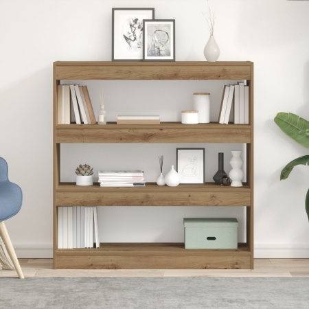 Cabinet pentru cărți/Separator de cameră din Stejar Artisan - 100x30x103cm, din lemn prelucrat