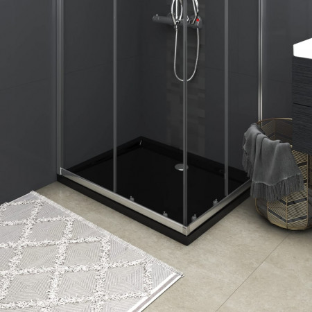 Cădiță de duș dreptunghiulară din ABS, negru, 80x100 cm - Img 1