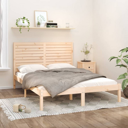 Cadru de pat, 120x200 cm, lemn masiv - Img 1