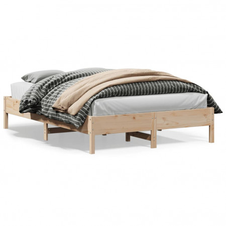 Cadru de pat, 150x200 cm, lemn masiv de pin - Img 1
