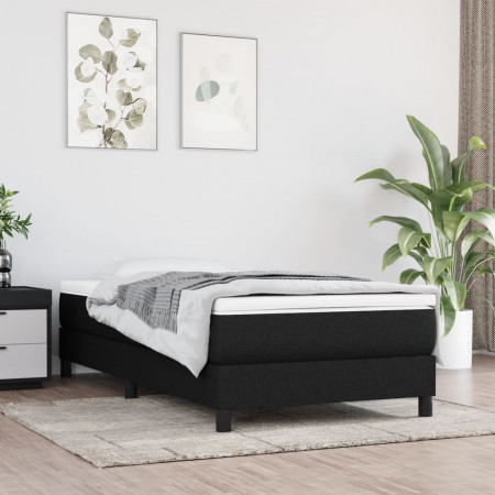 Cadru de pat box spring, negru, 100x200 cm, textil