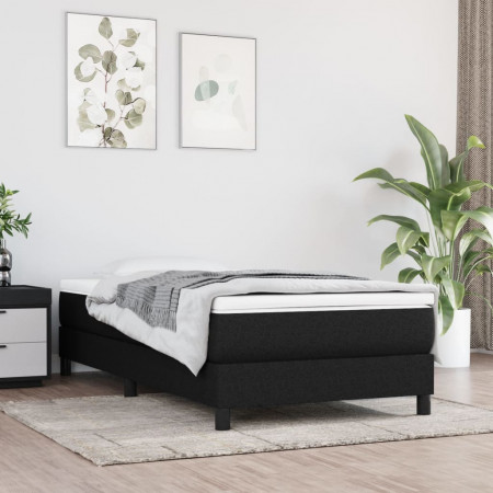 Cadru de pat continental, negru, 80x200 cm, material textil - Img 1
