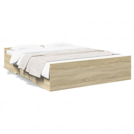 Cadru de pat cu sertare stejar sonoma 150x200 cm lemn prelucrat