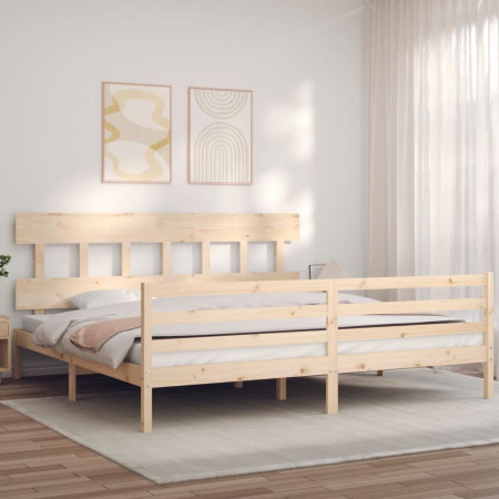Cadru de pat cu tăblie 6FT Super King, lemn masiv