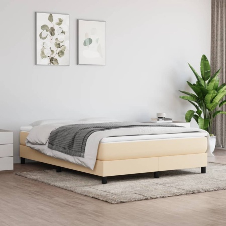 Cadru de pat fără saltea, crem, 140x200 cm, textil
