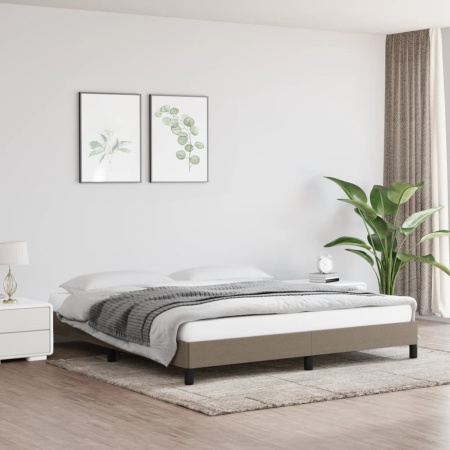 Cadru de pat fără saltea, gri taupe, 180x200 cm, textil