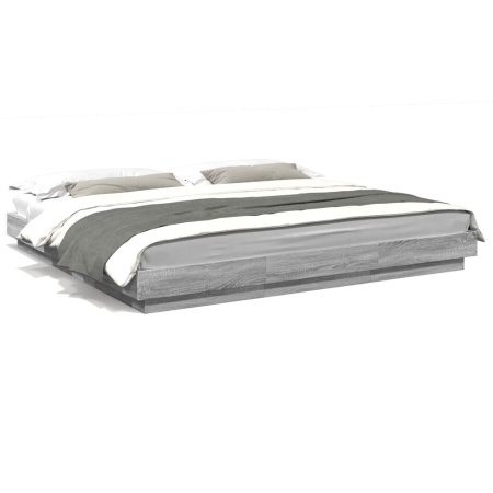 Cadru de pat, gri sonoma, 180x200 cm, lemn prelucrat