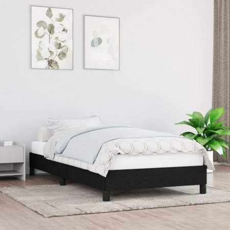 Cadru de pat, negru, 80x200 cm, material textil - Img 1