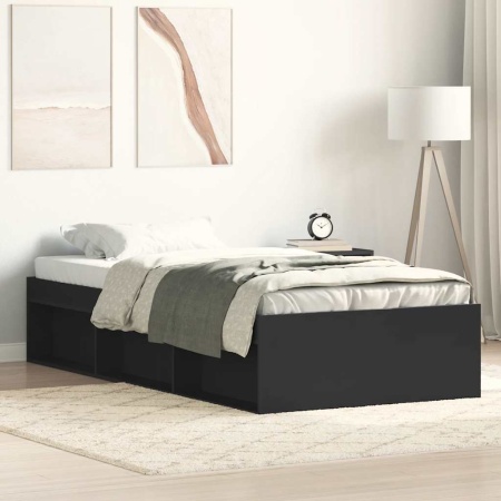 Cadru pat, negru, 100x200 cm