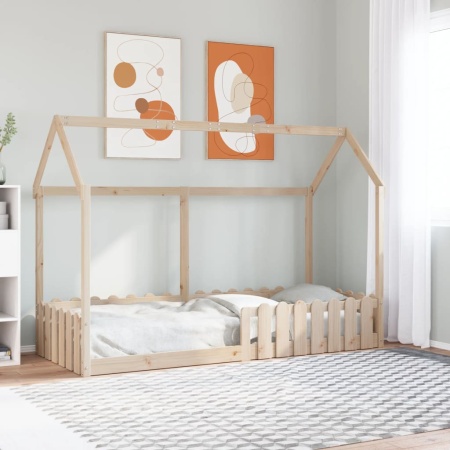 Cadru pat tip casă pentru copii, 80x200 cm, lemn masiv de pin
