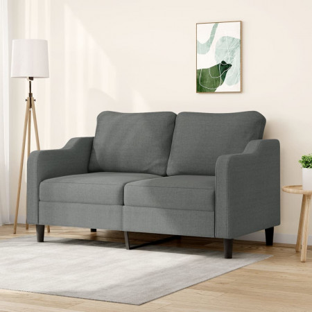 Canapea cu 2 locuri, gri închis, 140 cm, material textil - Img 1