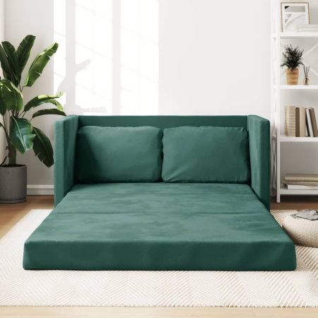 Canapea extensibilă de podea 2 în 1, verde închis, 122x204x55cm