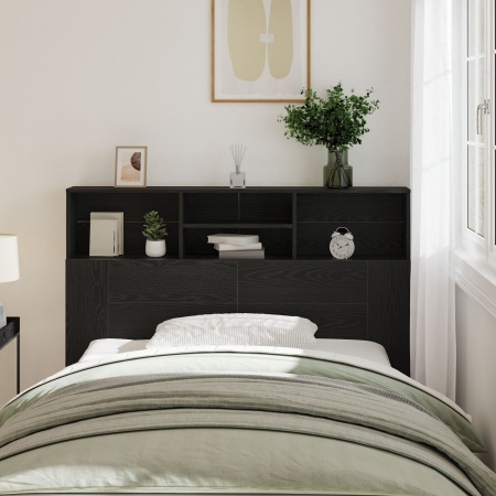 Capitonaj Cabinet - Stejar Negru, 140x19x103.5 cm, Fabricat din Lemn Prelucrat