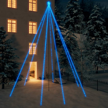 Cascadă lumini brad Crăciun 1300 leduri albastru 8 m, int./ext. - Img 1