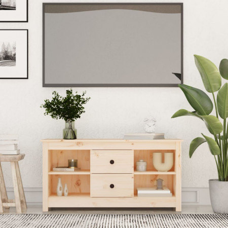 Comodă TV, 103x36,5x52 cm, lemn masiv de pin - Img 1