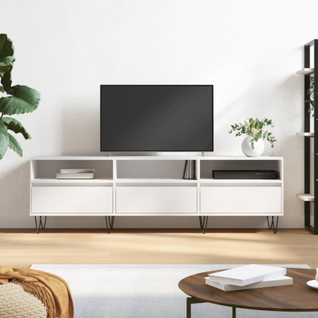 Comodă TV, alb, 150x30x44,5 cm, lemn prelucrat