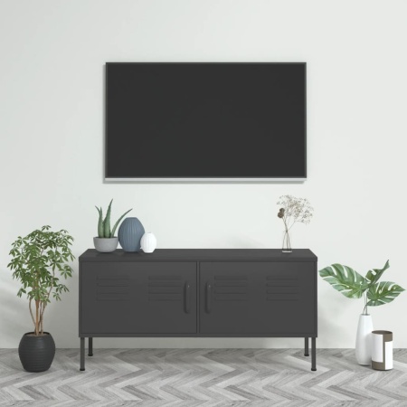 Comodă TV, antracit, 105x35x50 cm, oțel