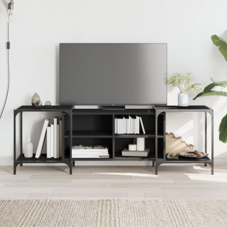 Comodă TV, negru, 153x37x50 cm, lemn compozit