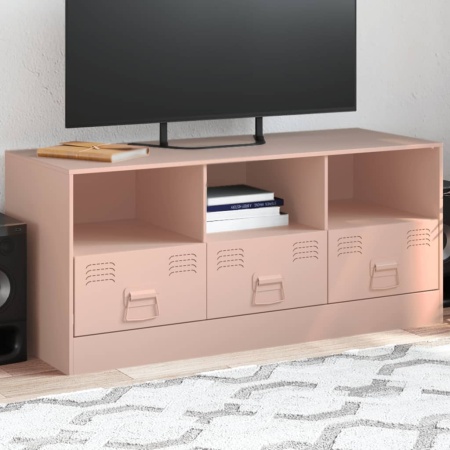 Comodă TV, roz, 99x39x44 cm, oțel