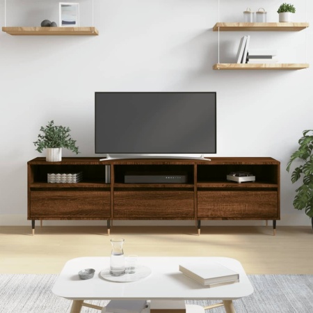 Comodă TV, stejar maro, 150x30x44,5 cm, lemn prelucrat