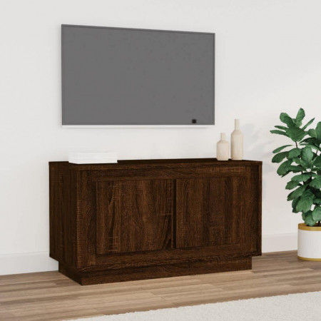 Comodă TV, stejar maro, 80x35x45 cm, lemn prelucrat