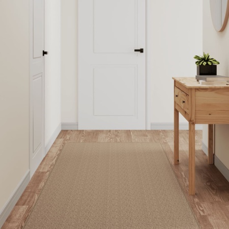 Covor traversă aspect sisal, nisipiu, 80x250 cm