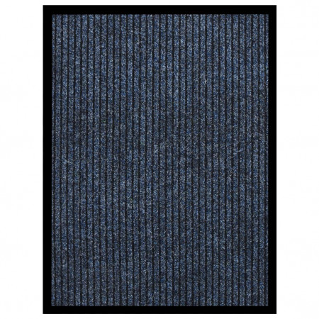 Covoraș de ușă, albastru cu dungi, 60x80 cm