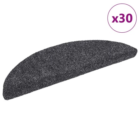 Covorașe scară autoadezive 30 buc Gri închis 56x17x3 cm