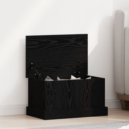 Cutie de depozitare Negru Stejar 50x30x28 cm Lemn prelucrat