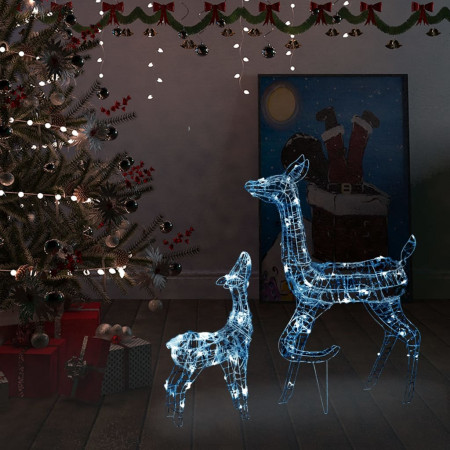 Decorațiune familie de reni de Crăciun 160 LED alb rece