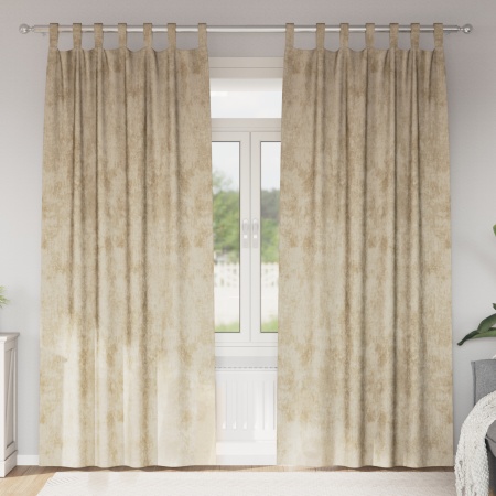 Draperii din catifea 2 pcs cu ochiuri crem 245x140 cm