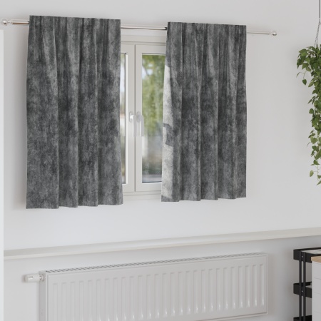 Draperii din catifea 2 piese cu buzunare pentru baghetă Gri 140x140 cm