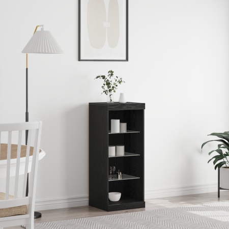 Dulap cu LED-uri Stejar Negru 41x37x100 cm
