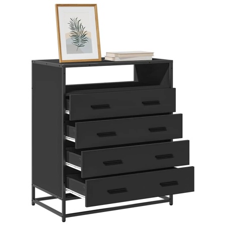 Dulap cu sertare, negru, 70x41x83,5 cm, lemn prelucrat