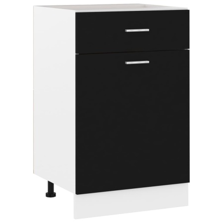 Dulap inferior cu sertar, negru, 50 x 46 x 81,5 cm, PAL