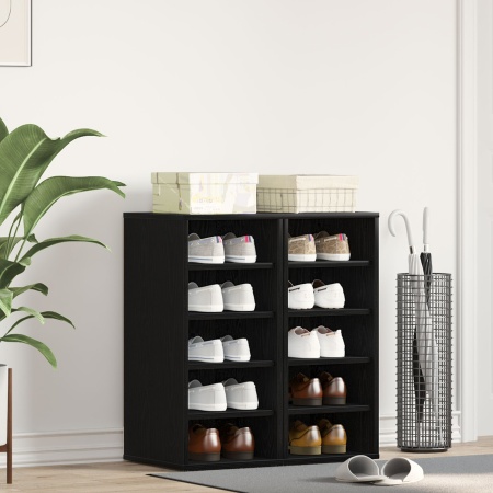 Dulap pentru pantofi Negru Stejar 32x35x70 cm Lemn prelucrat